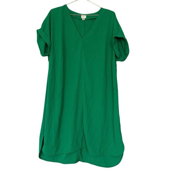 A New Day Green V-Neck Short Sleeve Dress - Size XXL - Picture 1 of 6